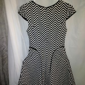 Black and White striped Mini Dress